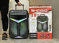 Музична акумуляторна колонка з мікрофоном і світломузкою Kimiso QS-1520, Акустична система блютуз VIC