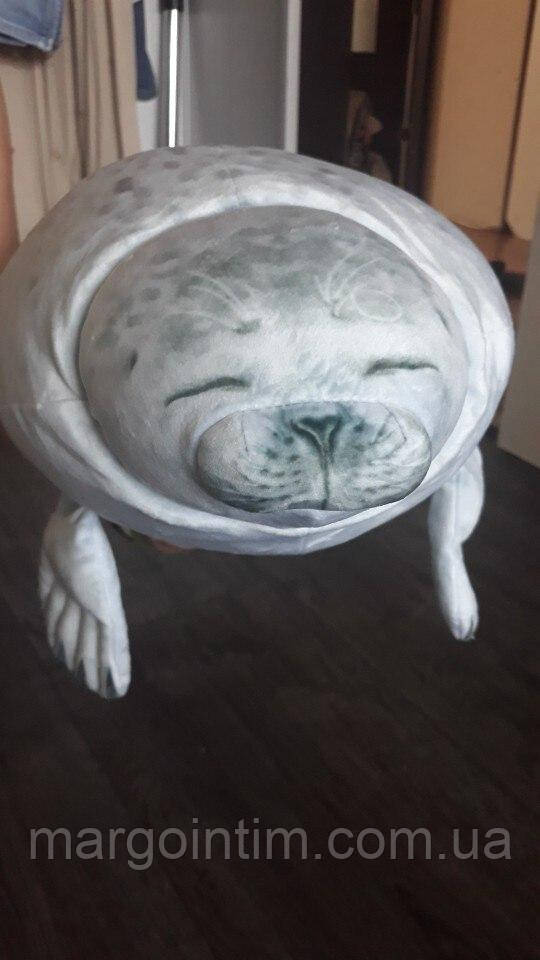 Іграшка 3D тюлень 30 см плюшева іграшка (подушка) Морський лев   Сувенір подарунок, фото 1