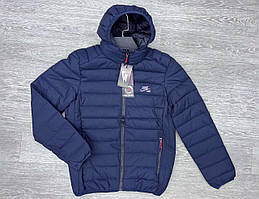 Підліткова демісезонна куртка стьобана для хлопчика Nike розмір 9-14 років, колір темно-синій