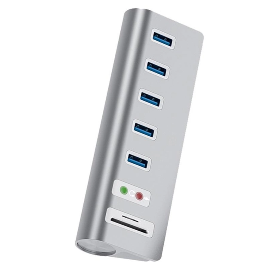 USB хаб Acasis 5U-SACR 9 в 1 алюмінієвий hub картридер аудіо звукова карта