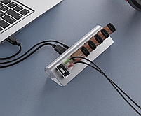 USB хаб Acasis 5U-SACR 9 в 1 алюмінієвий hub картридер аудіо звукова карта, фото 6