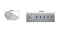 USB хаб Acasis 5U-SACR 9 в 1 алюмінієвий hub картридер аудіо звукова карта, фото 9