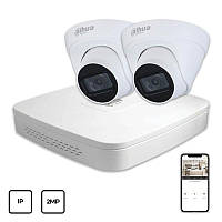 Комплект IP відеоспостереження Dahua IP KIT 2x2MP INDOOR