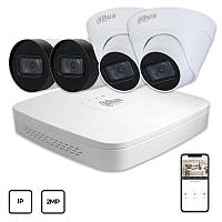 Комплект IP відеоспостереження Dahua IP KIT 4x2MP INDOOR-OUTDOOR