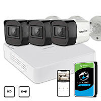 Комплект відеоспостереження Hikvision HD KIT 3x5MP OUTDOOR + HDD 1TB