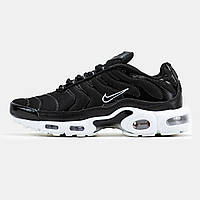 Мужские кроссовки Nike Air Max TN Plus Black White, черно-белые кожаные кроссовки найк аир макс тн плюс черные