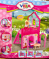 Будинок для ляльки K899-101 з лялькою, скутером, машиною, меблями та аксес.Сute Villa