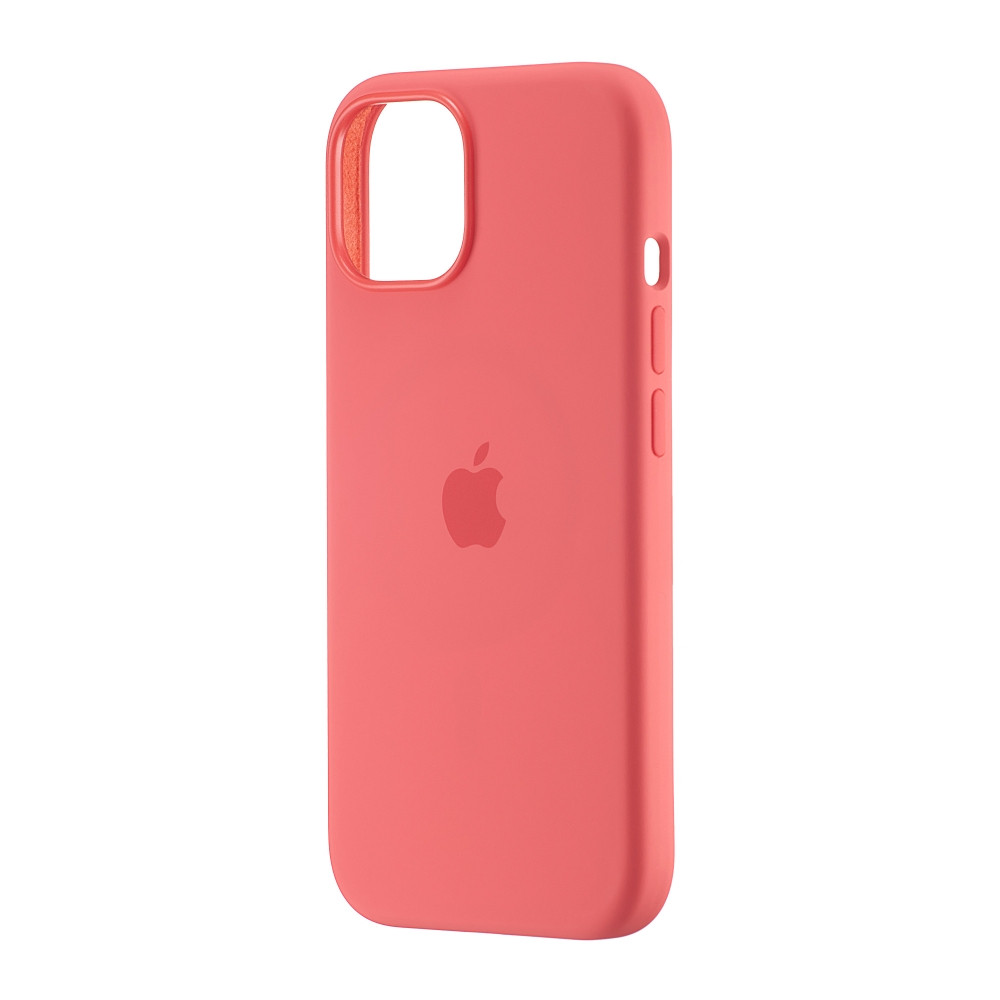Силиконовый чехол Silicon Case with MagSafe Splash Screen для iPhone 15 Guava, фото 1