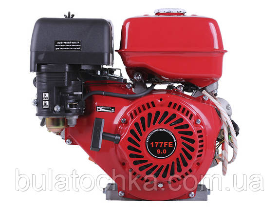 ДВИГУН БЕНЗИНОВИЙ 177FЕ ТАТА З ЕЛЕКТРОСТАРТЕРОМ (ВИХІД ВАЛУ ПІД ШЛІЦИ, 25 ММ) 9 Л.С., фото 2