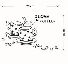 Вінілові наклейки на стіну I love coffee (лист 45 х 35 см) Б117, фото 4