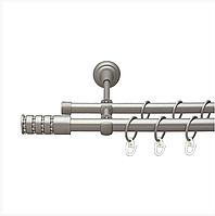 Карниз кований для штор подвійний сатин Барамелла 16мм діаметр гладка комплект