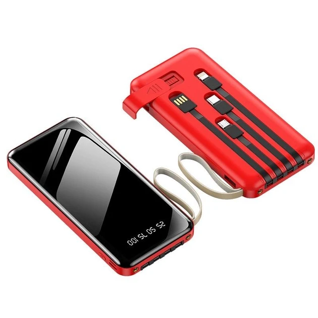 Power Bank повербанк ProTech 8000mAh LED ліхтар зарядний кабель 4в1 USB, Type-C, micro USB