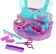 Дитячий набір перукаря для дівчинки (15 елементів у наборі, яскраві наклейки, звук, світло, в коробці) K 75299 A, фото 2