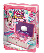 Дитячий набір для манікюру "Girl Beauty" (ящик у формі книги, дзеркальце, нігті, стрази, наклейки) KL 7523, фото 3
