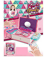 Дитячий набір для манікюру "Girl Beauty" (ящик у формі книги, дзеркальце, нігті, стрази, наклейки) KL 7523, фото 4