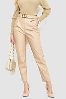Штаны женские из экокожи, цвет светло-бежевый, размер M, 186R5219