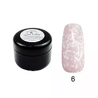 Гель Shine color Flakes №6 светло-розовый с белыми вкраплениями 5 мл