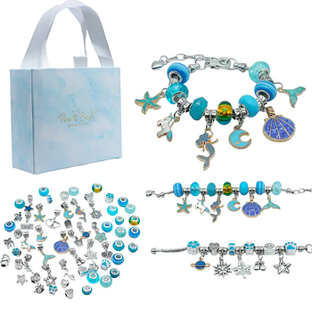Набір для створення шарму браслетів "Пандора" синій PDL610-4