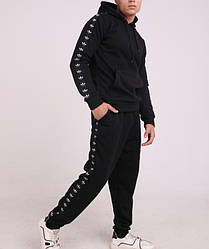 Чоловічий спортивний костюм Adidas з лампасами, Адідас чорний демісезонний комплект