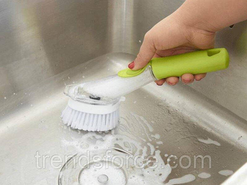 Багатофункціональна щітка з дозатором для чищення посуду Automatic Liquid Cleaning Brush 194501