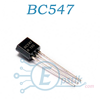 BC547C транзистор біполярний NPN 45V 0.1A TO92