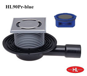 Трап для внутрішніх приміщень HL90Prblue з сухим сифоном, мінімальна монтажна висота