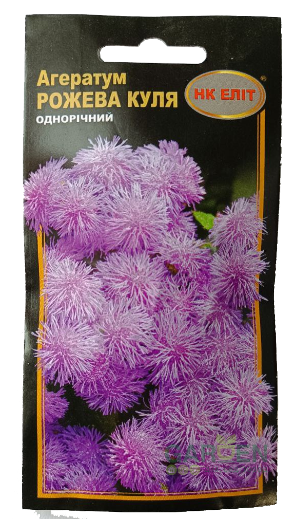 Насіння агератум Рожева куля, НК-ЕЛІТ, 0.1 г
