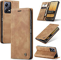 Чохол книжка з магнітом Xiaomi Redmi Note 12 Pro+ 5G CaseMe Brown