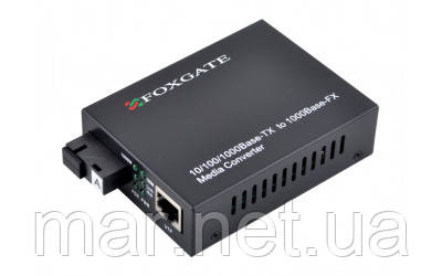 Медіаконвертер FoxGate EC-Q-1G-1SM-1310nm-20-LFP