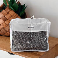 Средняя дорожная сумка для вещей с ручкой и прозрачной вставкой P002 30x27x12 см (Белый)