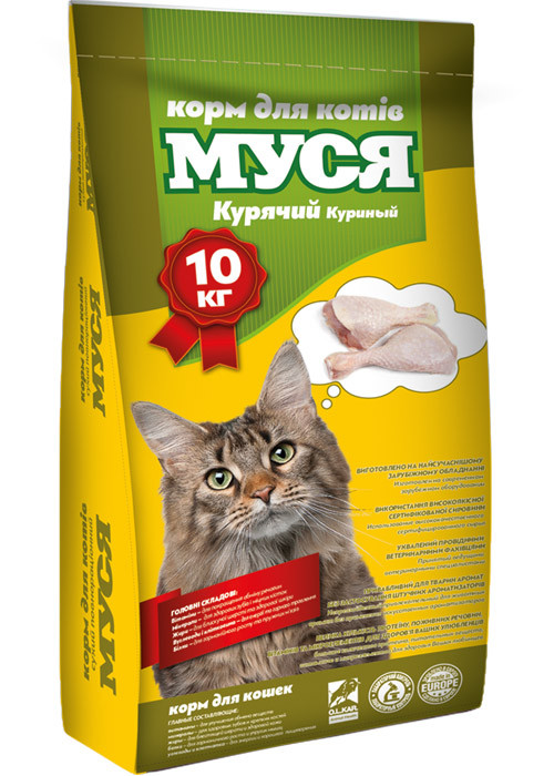 Корм для котів "Муся" (курица) 10 кг