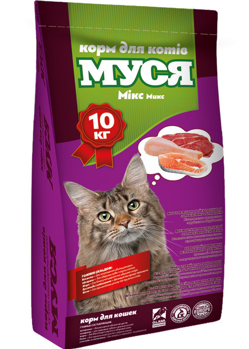 Корм для котів "Муся" (мікс), 10 кг