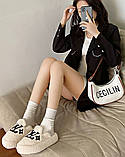 Жіночі Брендові капці Louis Vuitton Закриті з Чотирилистим Клевером для удачі білі 40 розмір, фото 6