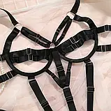Бодістокінг, портупея на все тіло, еротичний боді, бандаж Koltailace #Black, фото 11