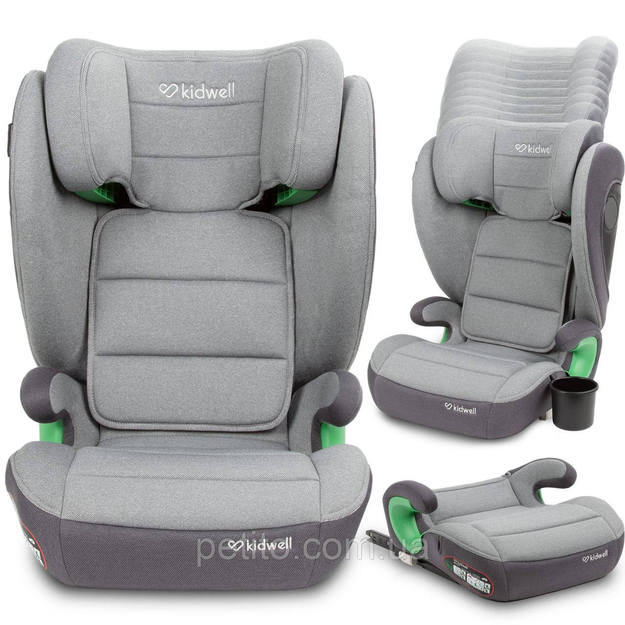 Дитяче автокрісло Kidwell Weston I-Size ISOFIX 100-150см (15-36кг) light grey