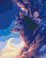 Картина по номерам Brushme Волк в облаках 40х50см BS35848 набор для росписи по цифрам