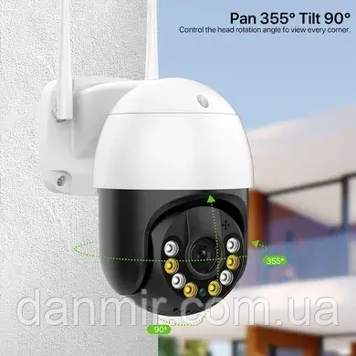 Вулична WiFi камера ICSEE 4Mp PTZ з віддаленим доступом Чорно-Біла, фото 1