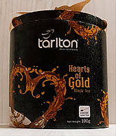 Чай подарочный Tarlton Hearts of Gold, Золотое Сердце Тарлтон черный 100 г в жестяной банке