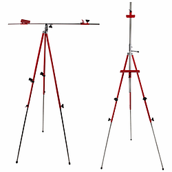 Мольберт-тринога металева, червона (92х92х203 см) + сумка з ремінцем, висота полотна до 78 см, D.K.ART &
