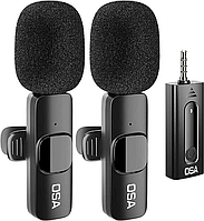 Мікрофон K35 ASA бездротовий 3,5 мм нагрудний 2 шт. петличний акумуляторний