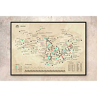Карта Kuluar Високі татри з скретч-покриттям в рамі (KUL-TATRY-RAM)