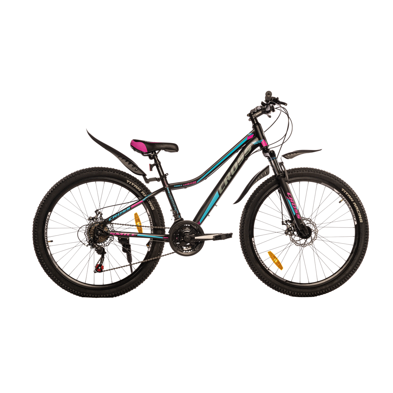 Підлітковий гірський сталевий велосипед Cross Smile 26" 13", чорний/рожевий