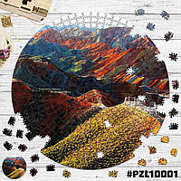Деревянные пазлы Цветные скалы Чжанъе Данксиа 50х50см Размер L в подарочной деревяной коробке PZL10001-L-box