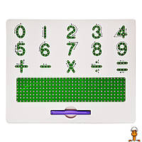 Доска учебная магнитная цифры и знаки, со стилусом, детская игрушка, от 3 лет, Bambi TSQ-406