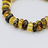 Браслет 100% натуральний цільний природний бурштин галтівка вага 8,5г, фото 3