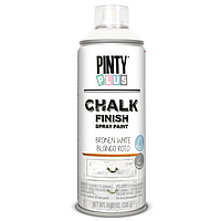 Фарба-аерозоль на водній основі Chalk-finish, Біла, 400 мл, PINTYPLUS