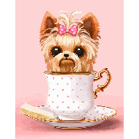 Картина по номерам Rosa Cute Dog in a Cup 35х45смнабор для росписи по цифрам