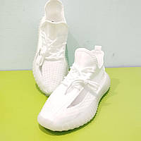 Дитячі кросівки сітка для хлопчика, білі кросівки сітка на хлопчика підлітка, текстильні білі макасини