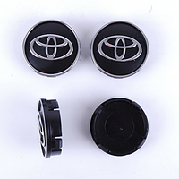 Колпачки заглушки литых дисков на авто "TOYOTA" 60/55ММ черный хром пластик 4шт