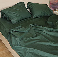 Полуторное постельное бязь хлопок однотонное зеленое